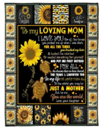 Mom Blanket, Gifts For Mom, Mother's Day Gift For Mom, To My Loving Mom I Love You For Sunflowers Turtle Fleece Blanket - Spreadstores