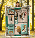 Life Is Better With A Beagle Dog, Dog Fleece Blanket - Spreadstores