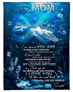 Mom Blanket, Gift For Mom, Mother's Day Gift, To My Mom I Am Because You Are Turtle Fleece Blanket - Spreadstores