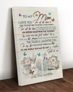 Mom Canvas, Gift Ideas For Mother's Day, To My Mom I Am Because You Are Butterflies Canvas, Amazing Gift For Mom - Spreadstores