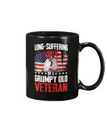 Long Suffering Wife Of A Grumpy Old Veteran American Flag Mug - Spreadstores