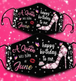 June Girl Mask, Gift For Birthday, Gift For June Girl, A Queen Was Born In June, June Queen Face Mask - Spreadstores