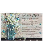 Mom Canvas, Mother's Day Gift For Mom, To My Mom, You Are The Sunlight Of My Day Flower And Butterflies Canvas - Spreadstores