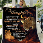 Lion Daughter Blanket, To My Daughter Whenever You Feel Overwhelmed, I Believe In You Fleece Blanket - Spreadstores