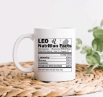Leo Coffee Mug, Leo Nutrition Facts, Leo Zodiac Sign Mug, Leo Astrology Mug, Birthday Gift Ideas - Spreadstores