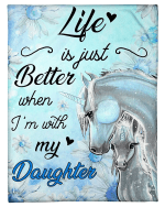 Life Is Better I'm With My Daughter Unicorn Fleece Blanket - Spreadstores