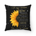 Mom Pillow, Gift For Mom, Mother's Day Gift, To My Mom You Are The World Sunflowers Pillow - Spreadstores