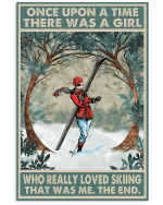 Skiing Canvas Once Upon A Time There Was A Girl Who Really Loves Skiing Canvas, Love Skiing Wall Art - Spreadstores