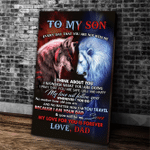 Son Canvas, Gift For Son, To My Son Every Day That You Are Not With Me Lion And Wolf Canvas - Spreadstores