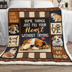 Some Things Just Fill Your Heart Without Trying Bulldog, Dog Sherpa Blanket - Spreadstores