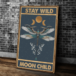 Stay Wild Moon Child Dragonfly Matte Canvas, Wall Art Decor Canvas - Spreadstores