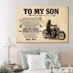 Son Canvas, Gift Ideas For Son, To My Son While On This Ride Called Life Canvas, Gift From Dad - Spreadstores