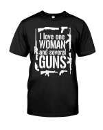 Shirts With Sayings, Gun Shirts, I Love One Woman And Several Guns T-Shirt KM2207 - Spreadstores