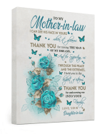 Special Gift For Mother-in-law, Gift For Mother's Day, To My Mother-in-law I Can See His Face In Yours Butterflies Canvas - Spreadstores