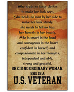 She Is No Ordinary Woman She Is A U.S. Veteran Matte Canvas - Spreadstores