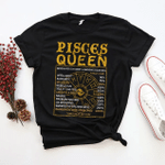 Pisces Shirt, Pisces Zodiac Sign, Pisces Queen Shirt, Black Queen Birthday Shirt Unisex T-Shirt - Spreadstores