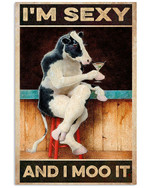 Sexy Cow and Wine I'm Sexy And I Moo It Matte Canvas - Spreadstores