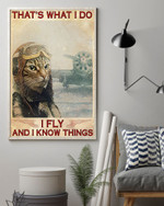 Pilot Cat Canvas That's What I Do, Fly And Know Things Canvas, Best Gift For Cat Lovers - Spreadstores