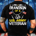 Proud Grandson Of A U.s. Army Veteran, Veterans Day T-Shirt - Spreadstores