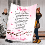 Pinky Mom Blanket, Mother's Day Gift Ideas, Poems Blanket To My Mom From Daughter Fleece Blanket, Meaningful Gift For Mom - Spreadstores