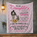 Quilt Blanket, Daughter Blanket, To My Daughter Whenever You Feel Overwhelmed Quilt Blanket, Gift From Dad - Spreadstores