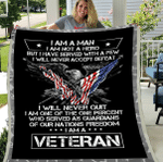 Veterans Blanket - I Am A Man I Am Not A Hero I Am A Veteran Fleece Blanket - Spreadstores