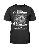 Veterans Shirt - Being Grandpa Is An Honor Being Poppie Is Priceless, Front And Back T-Shirt - Spreadstores