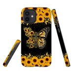 Faith cross butterfly sunflower phone case