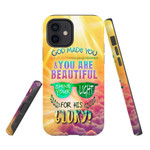 God made you and you are beautiful Christian phone case