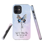 God is within her she will not fall faith cross butterfly phone case - tough case