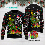 Funny Tree Rex Ugly Christmas Sweater Black Adult For Men & Women
