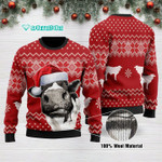 Cow Funny Ugly Christmas Sweater Red Adult For Men & Women