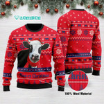 Funny Moo-ry Christmas Ugly Christmas Sweater Red Adult For Men & Women