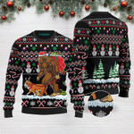 Bigfoot English Bulldog Merry Christmas Funny Ugly Christmas Sweater Adult For Men & Women