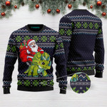 Christmas Santa Dinosaur Triceratops Funny Ugly Christmas Sweater Adult For Men & Women