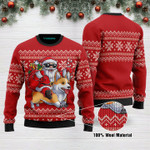 Santa Riding Corgi Ugly Funny Ugly Christmas Sweater Adult For Men & Women (2)