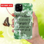 For He will order his angels to protect you personalized name iPhone case