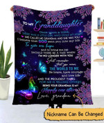 Personalized To My Granddaughter Once Upon A Time Butterfly Fleece Blanket - Spreadstores