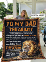Personalized To My Dad Blanket, I'll Always Be Your Little Girl, Father's Day Gifts Idea For Dad Lion Fleece Blanket - Spreadstores