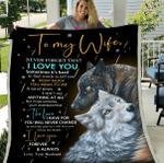 Personalized Wolf Wife Blanket, Gift For Wife, Gift For Her, To My Wife Never Forget That I Love You Sherpa Blanket - Spreadstores