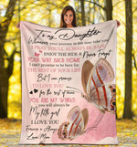 Personalized To My Daughter Wherever Your Journey In Life May Take You Pink Butterfly Fleece Blanket - Spreadstores