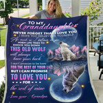 Personalized Granddaughter Blanket, To My Granddaughter Never Forget That I Love You Wolves Moon Sherpa Blanket - Spreadstores
