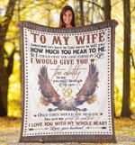 Personalized To My Wife Sometimes It's Hard To Find Words To Tell You How Much You Mean To Me Eagle Fleece Blanket - Spreadstores