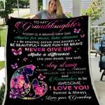 Personalized To My Granddaughter Today Is A Brand New Day Aspire For More, Take Chances Fleece Blanket - Spreadstores