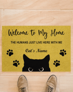 Personalized Pet Doormat, Custom Name Cat Doormat, Welcome To The Cat Home, Cat Lovers Doormat - Spreadstores