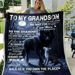 Personalized To My Grandson Never Feel That You Are Alone No Matter How Near Or Far Apart I Am There Sherpa Blanket - Spreadstores