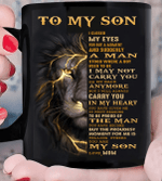 Personalized Lion Son Mug, To My Son I Close My Eyes For But A Moment And Suddenly Mug, Gift Ideas For Son - Spreadstores