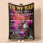 Personalized To My Dad Blanket, Gifts For Dad, Father's Day Gifts, Love From Daughter Eagle Fleece Blanket - Spreadstores