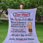 Personalized Dear Grandma Thank You For Comforting Us And Giving Us A Hug Fleece Blanket - Spreadstores