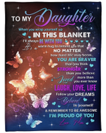 Personalized Daughter Blanket, Gift For Daughter, To My Daughter When You Wrap Yourself Butterfly Sherpa Blanket - Spreadstores